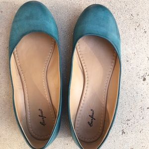 Teal flats size 8